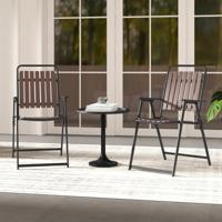 Set van 2 Tuinstoelen Klapstoelen met Zitting en Rugleuning van PP Weerbestendige Balkonstoelen Belastbaar tot 180 kg Koffie