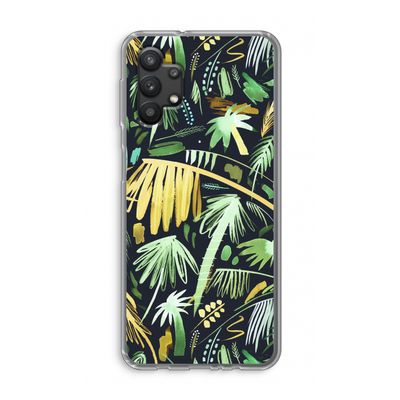 Tropical Palms Dark: Samsung Galaxy A32 5G Transparant Hoesje