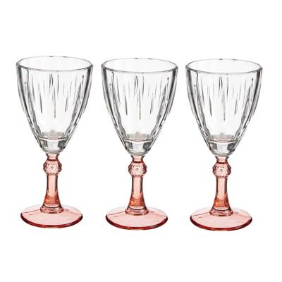 Vivalto Wijnglazen Exotic Collection - 6x stuks - op oranje voet - 275 ml