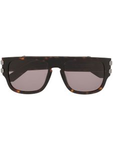 Philipp Plein lunettes de soleil à effet écailles de tortue - Marron