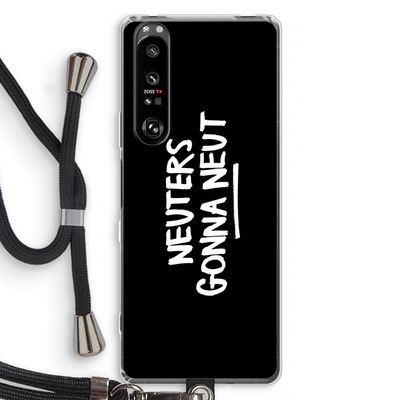 Neuters (zwart): Sony Xperia 1 III Transparant Hoesje met koord