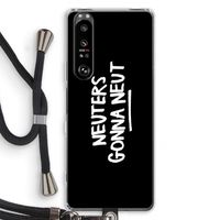 Neuters (zwart): Sony Xperia 1 III Transparant Hoesje met koord