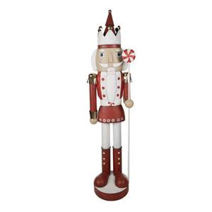 Clayre & Eef Beeld Notenkraker 170 cm Rood Ijzer Kerstdecoratie