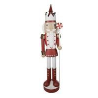 Clayre & Eef Beeld Notenkraker 170 cm Rood Ijzer Kerstdecoratie - thumbnail