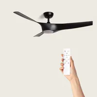 Plafondventilator Zwart EGEN led stil rond led 132cm