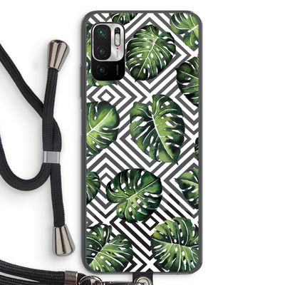 Geometrische jungle: Xiaomi Redmi Note 10 5G Transparant Hoesje met koord