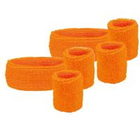 Zweetbandjes set van 3 - 2x - Oranje/supperter/Koningsdag - Hoofdband en polsbandjes Zweetbandjes set van 3 - 2x - Oranje/supperter/Koningsdag - Hoofdband en polsbandjes