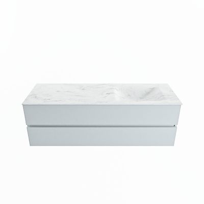 MONDIAZ VICA-DLUX 150cm badmeubel onderkast Clay 2 lades. Inbouw wastafel CLOUD rechts 1 kraangat, kleur Opalo.