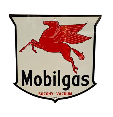 Mobilgas Schild Stalen Bord - 30 x 30cm