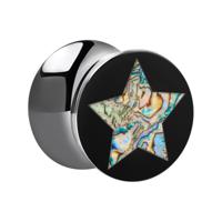 Double Flared Plug met Mother Of Pearl Design Acryl Tunnels & Plugs - thumbnail