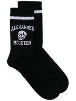 Alexander McQueen chaussettes à logo en intarsia - Noir