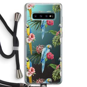 Kleurrijke papegaaien: Samsung Galaxy S10 Plus Transparant Hoesje met koord