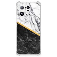 Xiaomi 13 Pro Anti-Shock Hoesje Marmer Wit Zwart - Origineel Cadeau Man