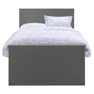 Leen Bakker - Boxspring Met Voetbord Liv Egaal - 120x200 Cm - Ronde Poot - Stof/Velvet - Grijs