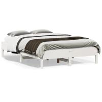 Bedframe zonder matras massief grenenhout wit 135x190 cm