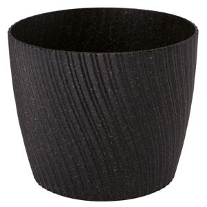 Form Plastic Plantenpot/bloempot Waves - kunststof - zwart - D17 x H14 cm