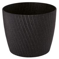 Form Plastic Plantenpot/bloempot Waves - kunststof - zwart - D17 x H14 cm - thumbnail