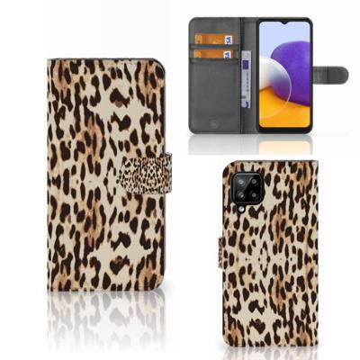 Samsung Galaxy A22 4G | M22 | Telefoonhoesje | Met pasjeshouder | Leopard