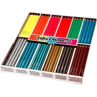 Colortime Kleurpotloden, l: 17,45 cm, vulling 4 mm, metallic kleuren, neon kleuren, 144 stuk/ 1 doos