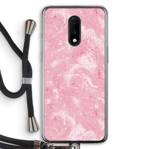 Abstract Painting Pink: OnePlus 7 Transparant Hoesje met koord