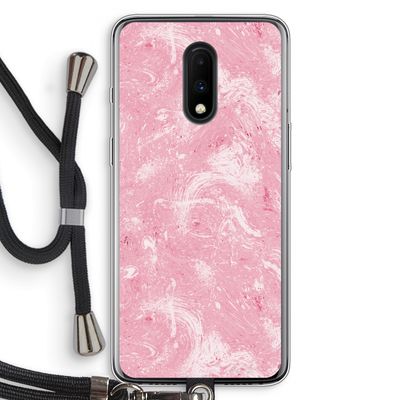 Abstract Painting Pink: OnePlus 7 Transparant Hoesje met koord