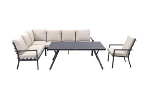 Sergio lounge dining set met stoel - Carbon/Desert - 3-delig links