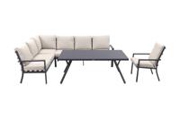 Sergio lounge dining set met stoel - Carbon/Desert - 3-delig links - thumbnail