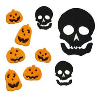 Horror gel raamstickers pompoenen en doodskoppen - 2x vellen - Halloween thema decoratie/versiering