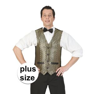 Grote maten goud met zwarte verkleed gilet voor heren 60-62 (3XL/4XL)  -