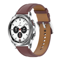 Luxe leren bandje - Donkerbruin - Samsung Galaxy Watch 4 Classic - 42mm / 46mm