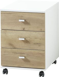 Ladeblok Lioni 58 cm hoog - Wit met Navarra eiken