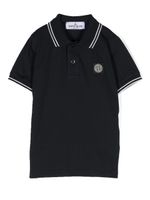 Stone Island Junior Compass-patch tipped polo shirt - Bleu