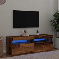 Tv-meubel met LED 120x35x40 cm bewerkt hout oud hout