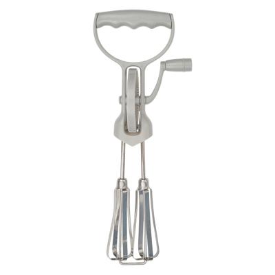 Keuken beslag hand mixer garde - grijs - RVS/Siliconen - 31 cm - Keukengerei - Pannenkoeken bakken