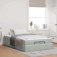 Bedframe met matras met opslag Lichtgrijs 120 x 200 cm Fluweel