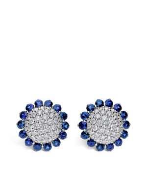 LEO PIZZO boucles d'oreilles Aurora en or blanc 18ct ornées de saphirs - Argent
