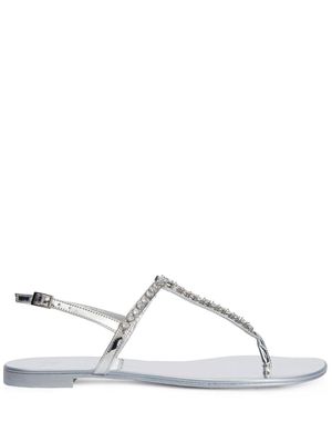 Giuseppe Zanotti sandales Minnah à ornements en cristal - Argent