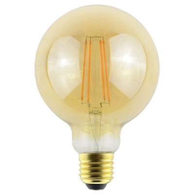HOFTRONIC™ LED Filament lamp E27 - 9 Watt 950 Lumen - G95 Vorm - 2700K Warmwit licht - Dimbaar - Amber glas