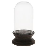 Dijk Natural Collections stolp - glas - houten bruin plateau - D15 x H26,5 cm   -