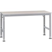 Manuflex AU6101.9006 Werk aanschuiftafel universele standaard met melamine schijf, bxdxh = 1750 x 1200 x 760-870 mm Aluminium-zilver - thumbnail