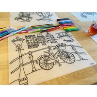 Herkleurbare placemat Fiets aan de Gracht