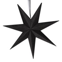 Papieren Kerstster Velvet Relief 60 cm - Zwart - Buitengewoon de boet