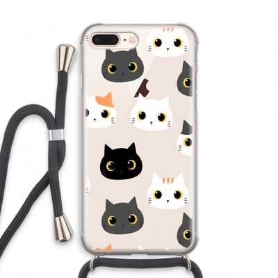 Katten: iPhone 8 Plus Transparant Hoesje met koord