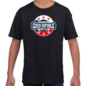 Have fear Czech republic / Tsjechie is here supporter shirt / kleding met sterren embleem zwart voor kids XL (158-164)  -