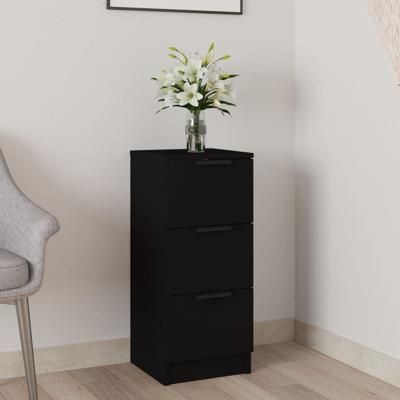 Dressoir 30x30x70 cm bewerkt hout zwart