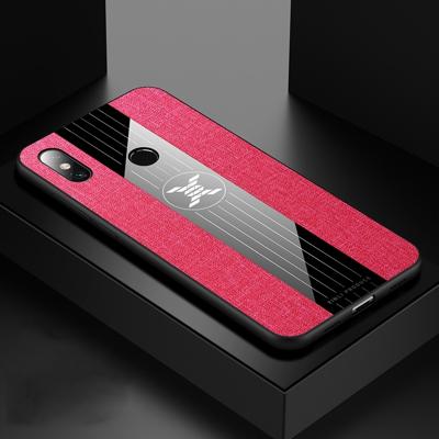 Voor Xiaomi mi Max 3 XINLI stiksels doek textuur schokbestendige TPU beschermhoes (rood)