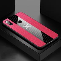 Voor Xiaomi mi Max 3 XINLI stiksels doek textuur schokbestendige TPU beschermhoes (rood)