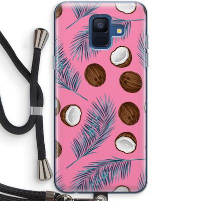 Kokosnoot roze: Samsung Galaxy A6 (2018) Transparant Hoesje met koord