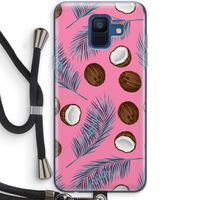 Kokosnoot roze: Samsung Galaxy A6 (2018) Transparant Hoesje met koord
