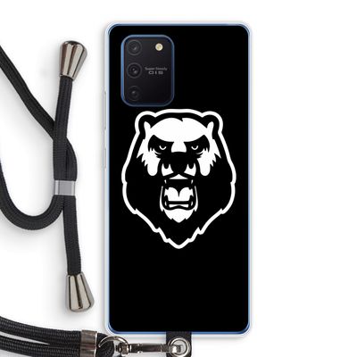 Angry Bear (black): Samsung Galaxy Note 10 Lite Transparant Hoesje met koord